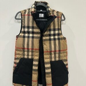 Burberry Black and Gray Plaid Vest